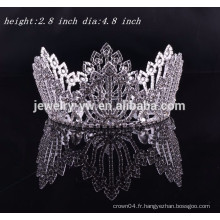 Accessoires de cheveux fantaisie ronde complète strass nuptiale tiara mariage couronne de cheveux
